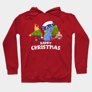 Naughty Christmas Cat (on dark colors) Hoodie